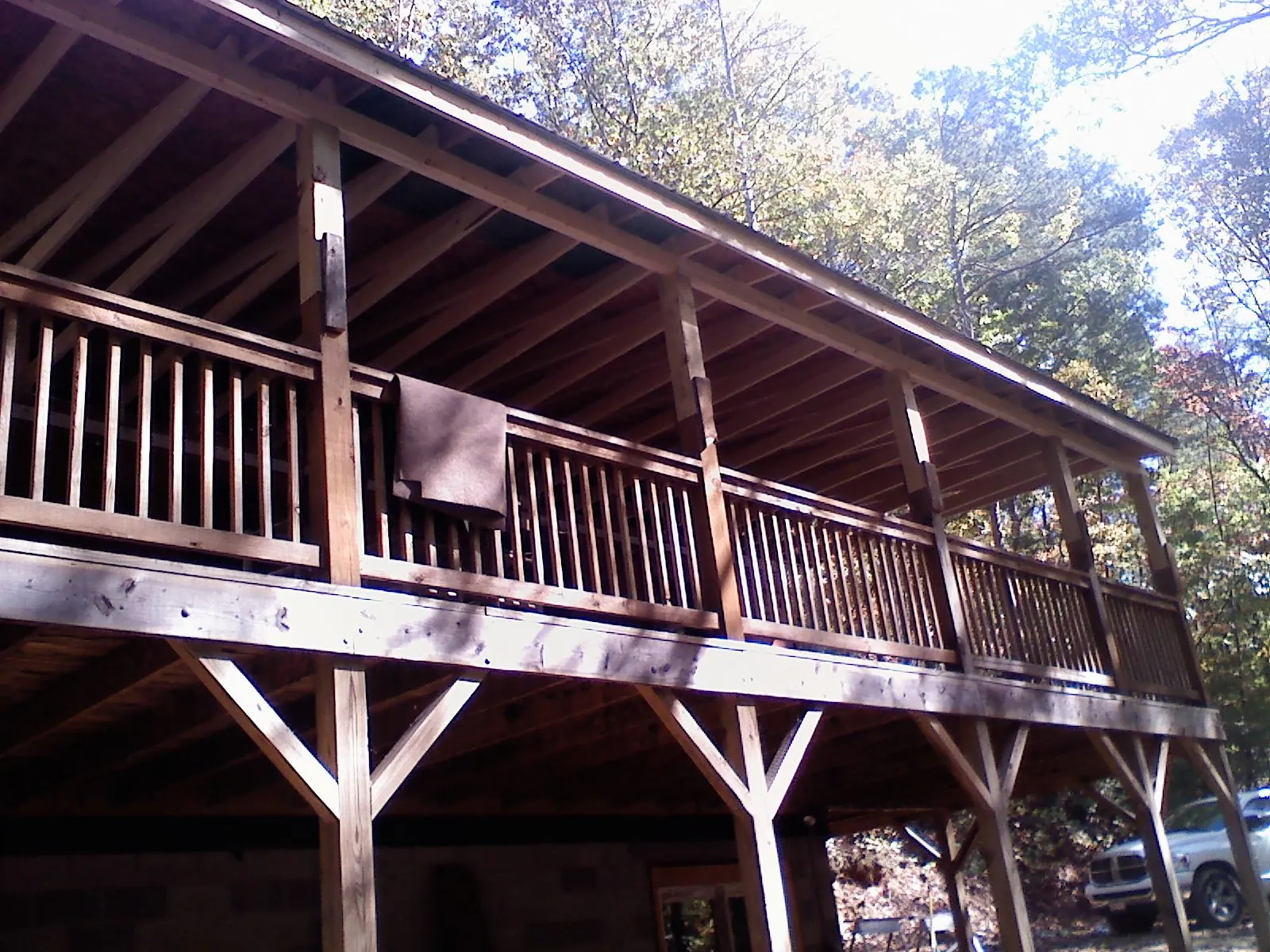 Timber framing under a new elevated porch and deck — Roof Leak Repair in Pennock by Roofing Brothers